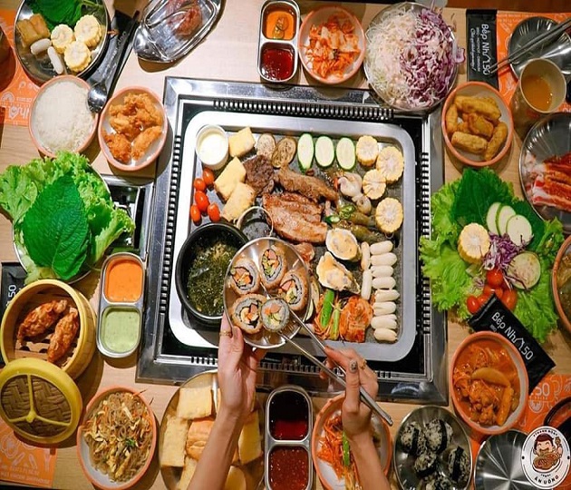 Bếp nướng chảo đá dùng gas