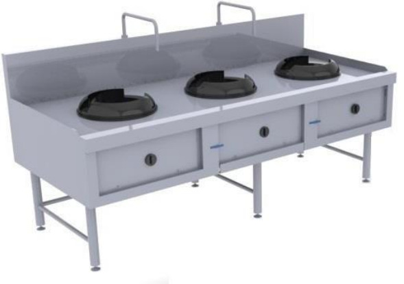 Bếp Á 3 họng kiềng bánh ú