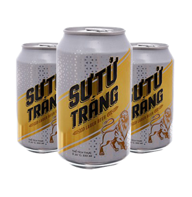 Bia sư tử trắng lon