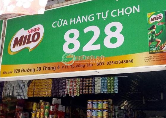Biển hiệu chuỗi cửa hàng sữa Nestle Milo
