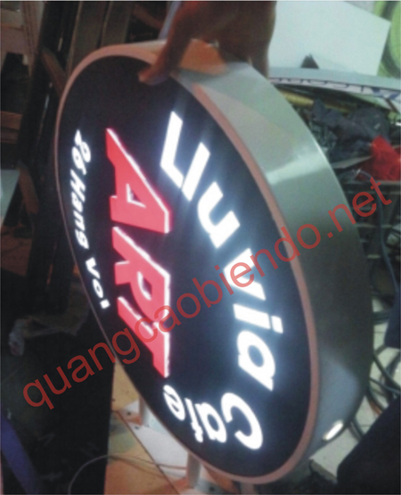 Biển hộp đèn Alu cắt cnc âm bản