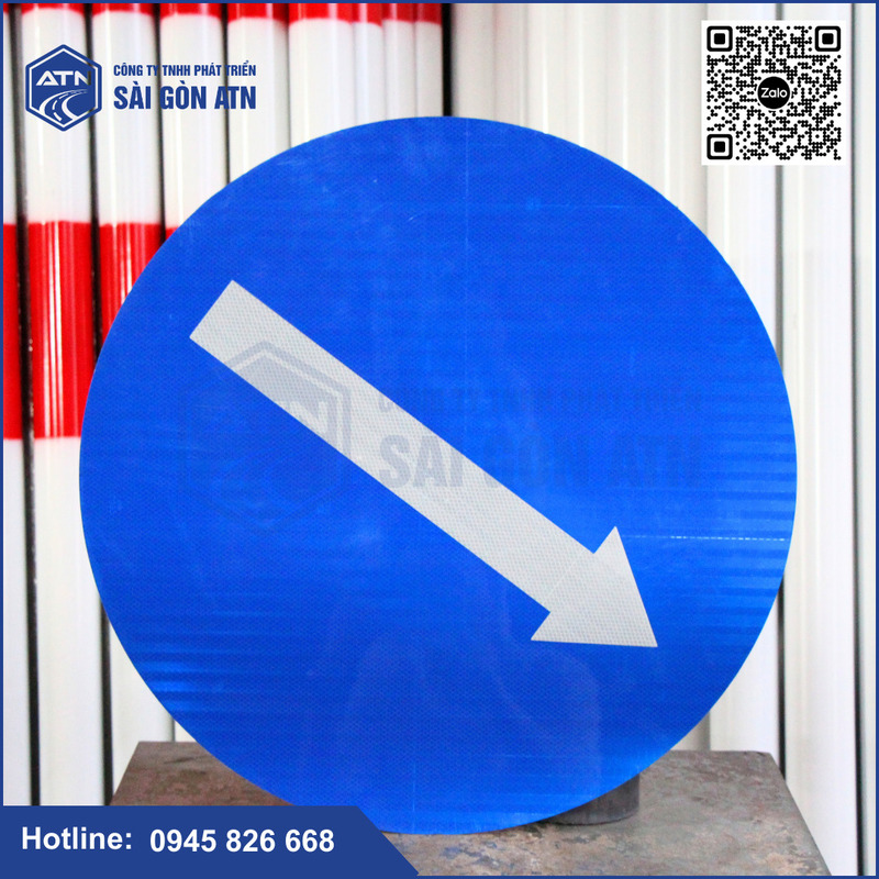 Biển báo hướng phải đi vòng chướng ngại vật
