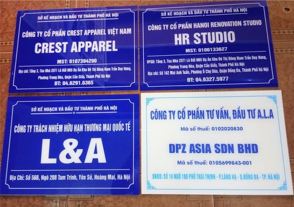 Biển công ty Mica