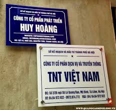 Biển hiệu công ty, phòng ban