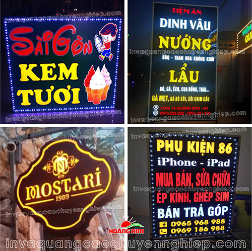 Biển hộp đèn âm bản