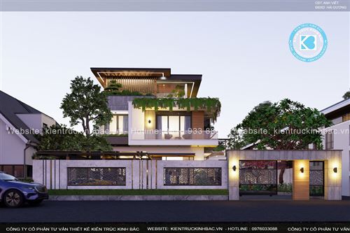 Thiết kế biệt thự hiện đại 3 tầng