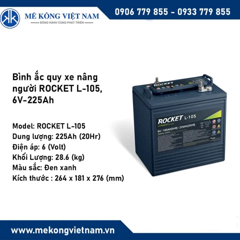 Bình ắc quy xe nâng người ROCKET