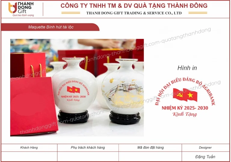 Bình hút tài lộc gốm sứ Bát Tràng