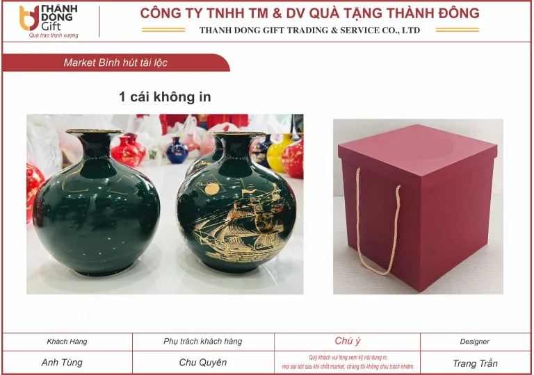 Bình hút tài lộc gốm sứ Bát Tràng