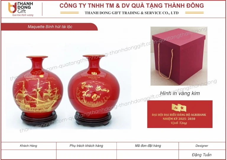 Bình hút tài lộc gốm sứ Bát Tràng