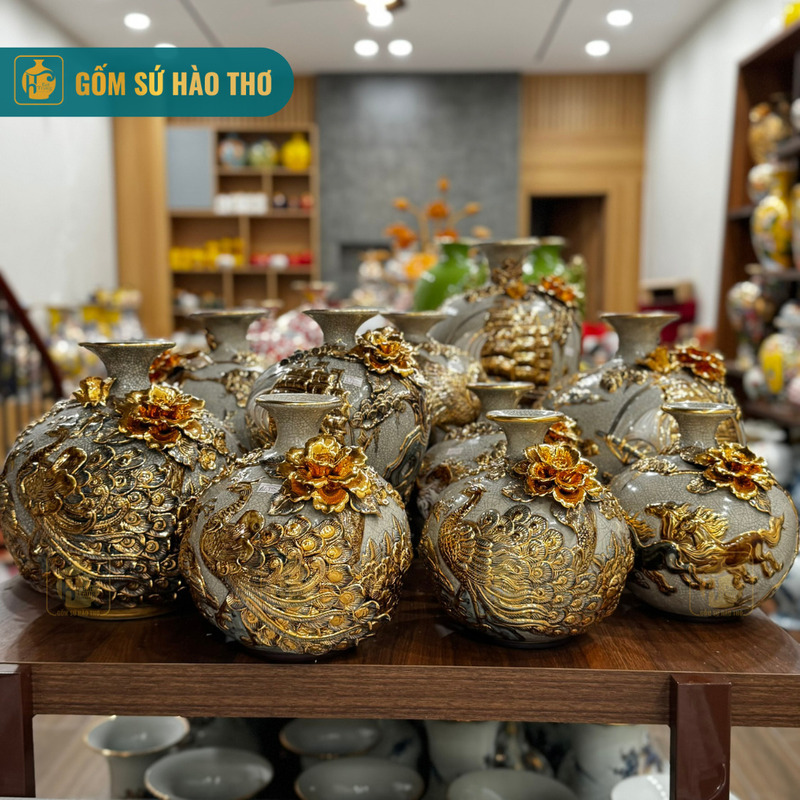 Bình tài lộc vẽ vàng