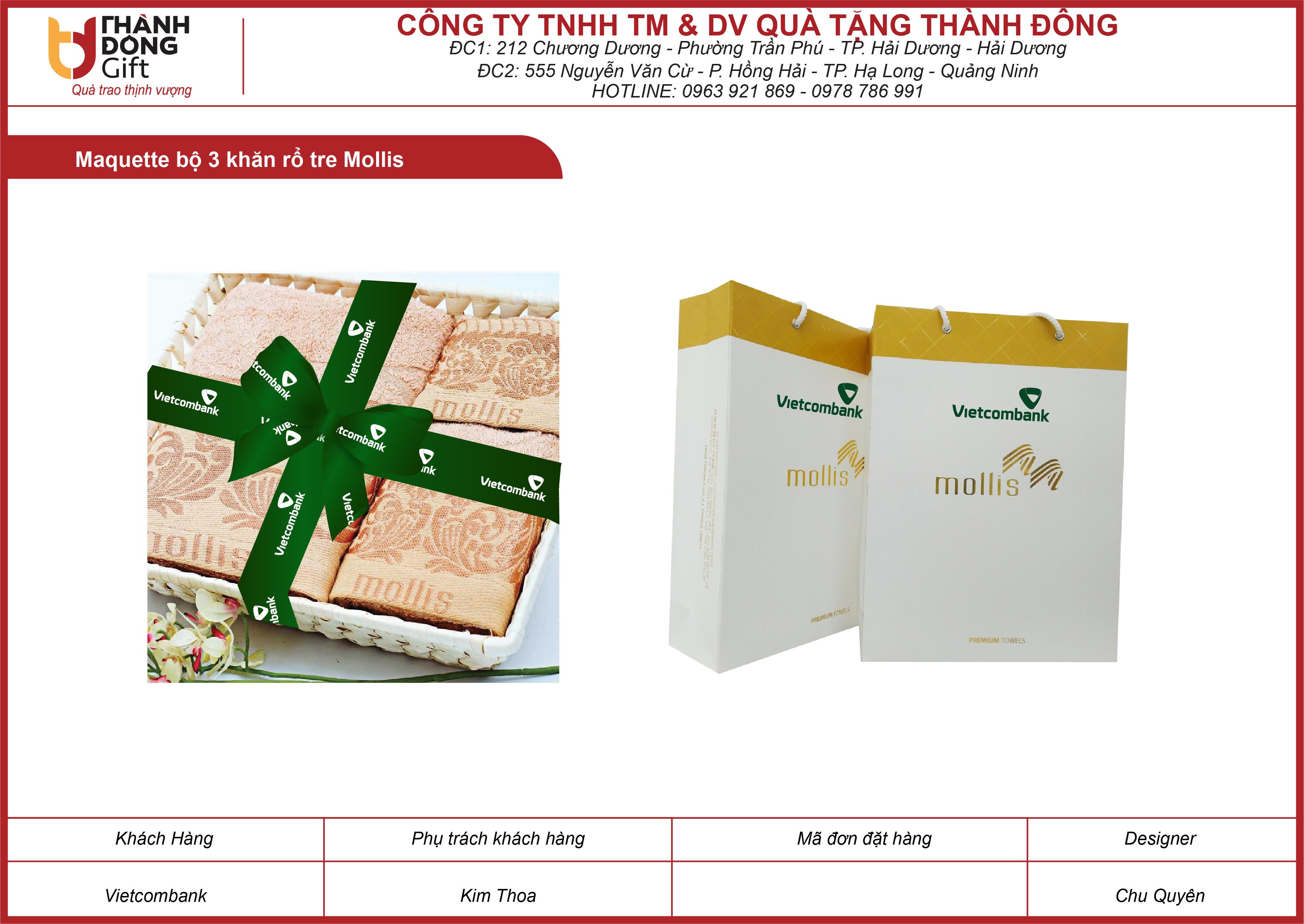 Bộ 3 khăn rổ tre Mollis
