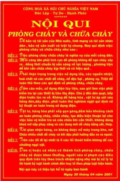 Bộ nội quy tiêu lệnh PCCC