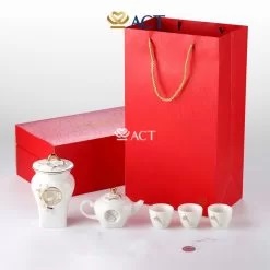 Bộ trà sứ đính pha lê