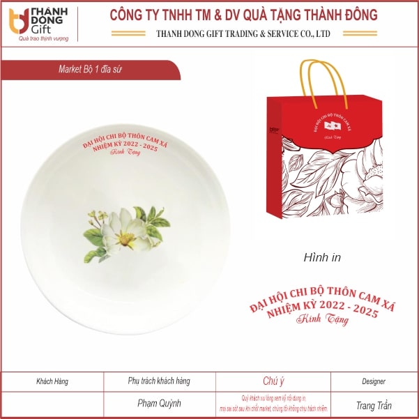 Bộ 1 đĩa sứ