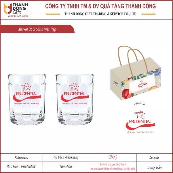 Bộ 2 cốc thủy tinh Việt Tiệp