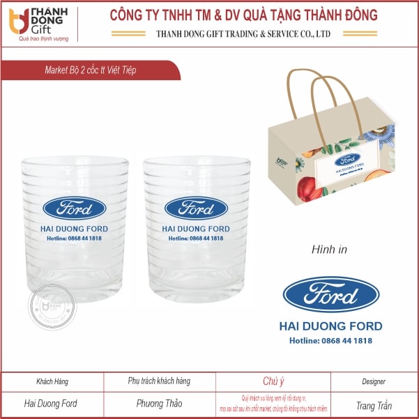 Bộ 2 cốc thủy tinh Việt Tiệp