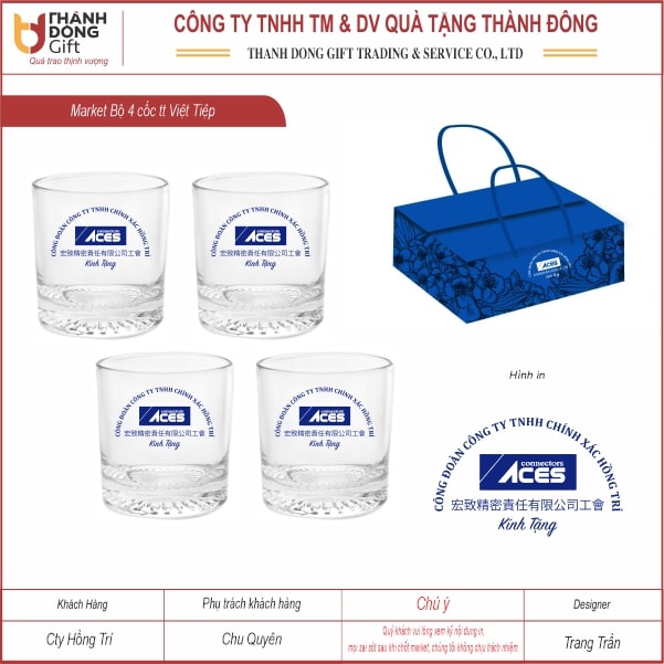 Bộ 4 cốc thủy tinh Việt Tiệp