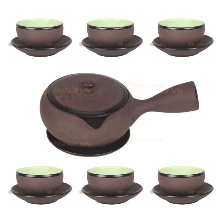 Bộ ấm nâu ganh chuôi 04