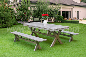 Bộ bàn ăn ghế mây băng dài RADS-255