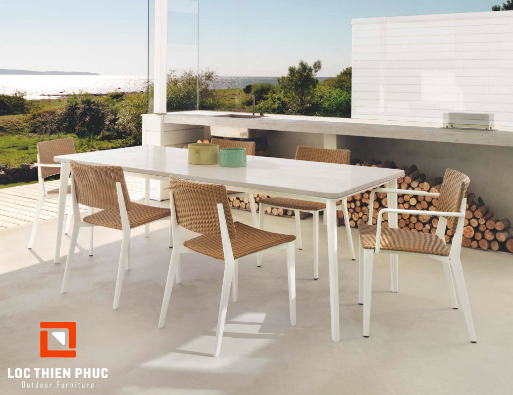 Bàn ghế giả mây LTP6208