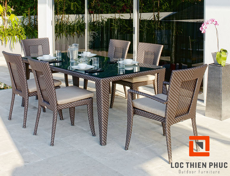 Bàn ghế giả mây LTP6030