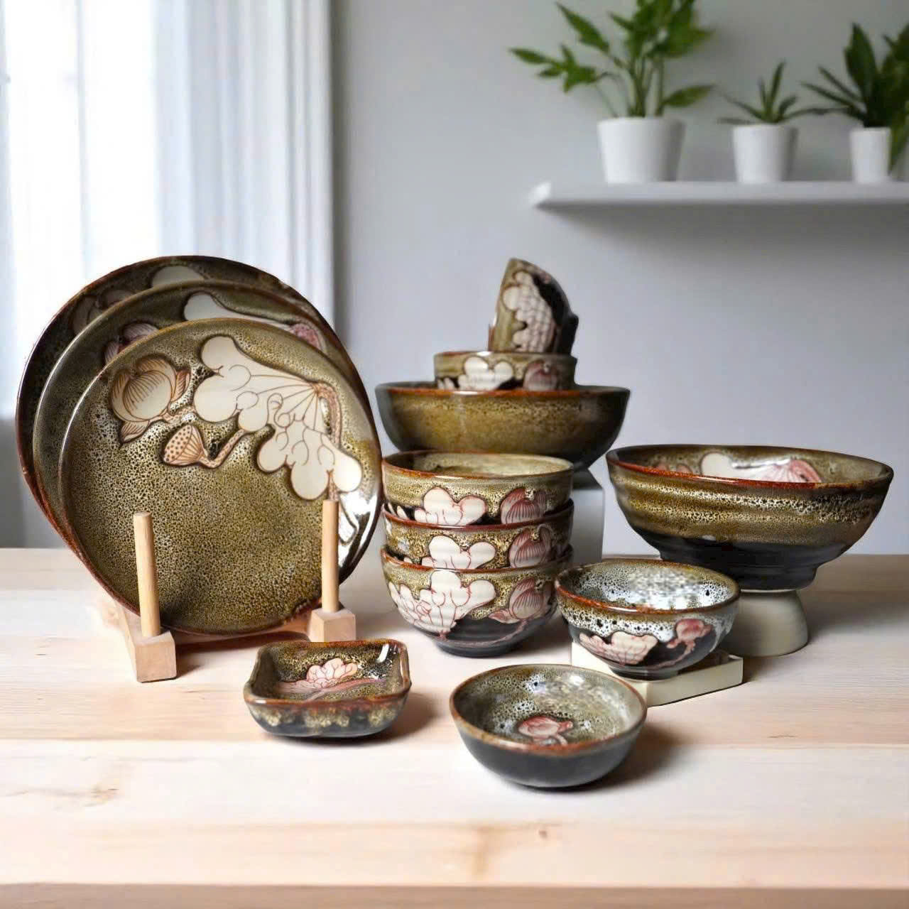 Bộ chén gốm sứ