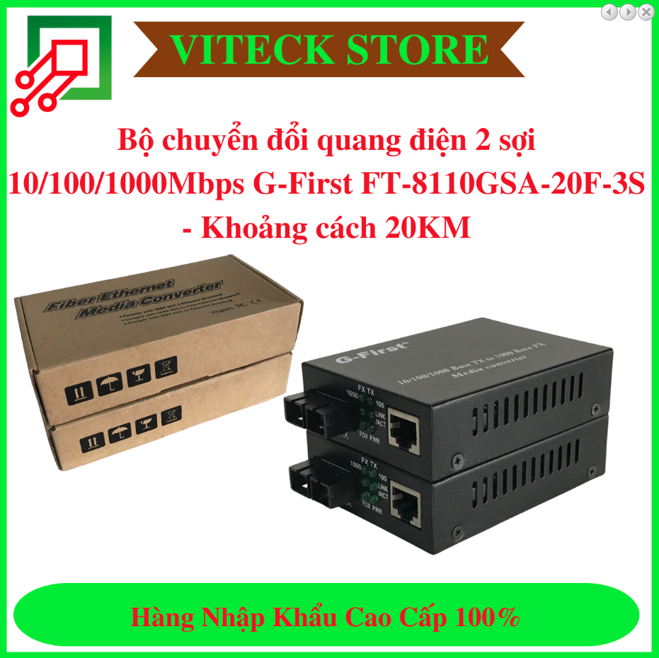 Bộ chuyển đổi quang điện 2 sợi 10/100/1000Mbps G-First FT-8110GSA-20F-3S