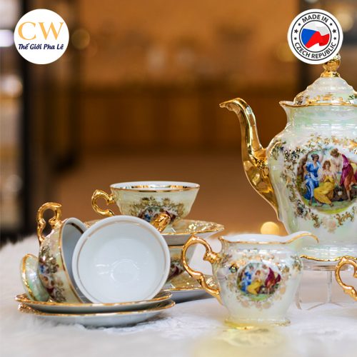 Bộ bình trà gốm sứ Tiệp Khắc