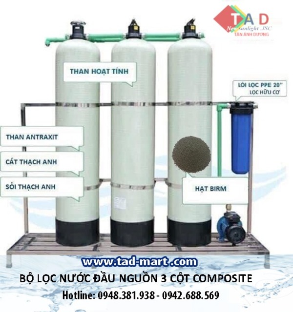 Bộ lọc nước đầu nguồn 3 cột composite