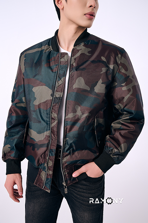 Áo bomber nâu