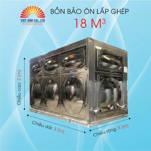 Bồn bảo ôn lắp ghép inox Việt Anh 18m3