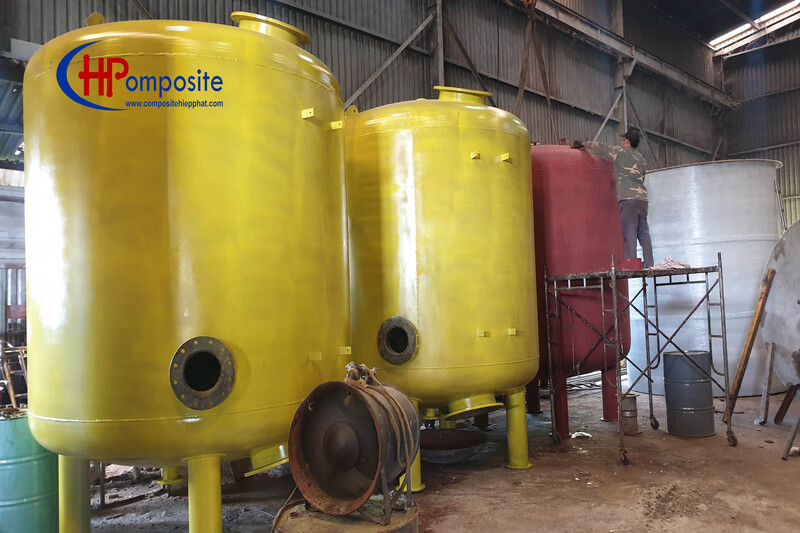 Bồn lọc áp lực sắt phủ Composite