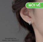 Bông tai bạc bấm nơ