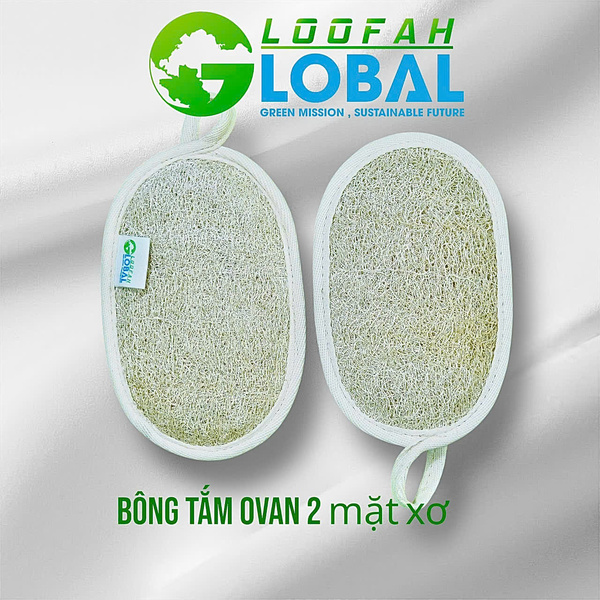 Bông tắm ovan 2 mặt xơ mướp