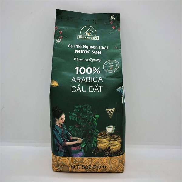 Cà phê Phước Sơn Arabica Cầu Đất nguyên chất (bịch 500g)