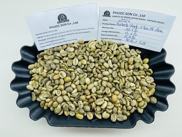 Cà phê Robusta Grade 1 R18 với tỷ lệ lỗi 0.1% black & 0.3% broken