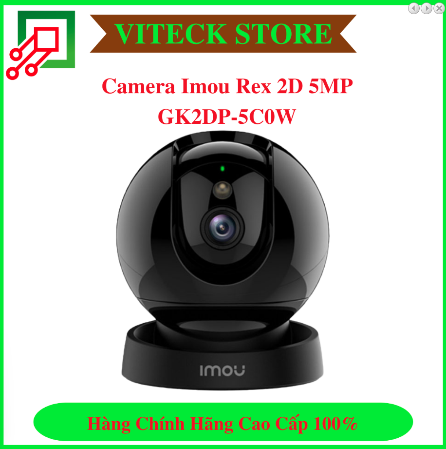 Camera thông minh Imou Rex 2D 5MP GK2DP-5C0W - Tích hợp micro thu âm và loa - Đàm thoại 2 chiều