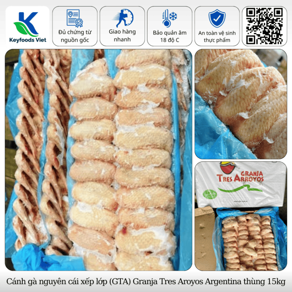 Cánh gà nguyên cái xếp lớp (GTA) Granja Tres Aroyos