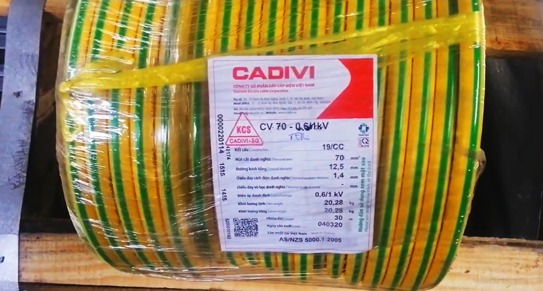 Cáp đồng trần, cáp bọc đồng Cadivi 70mm2