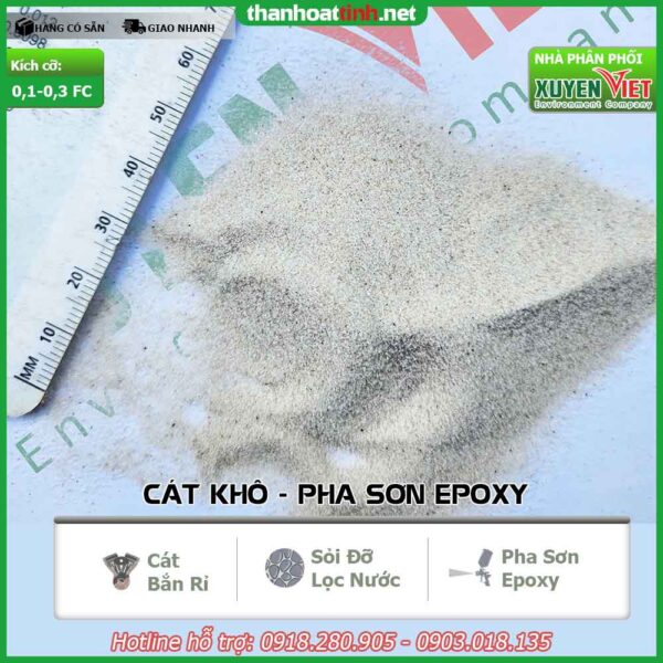 Cát thạch anh khô bắn rỉ tàu, sơn Epoxy