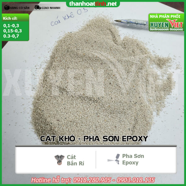 Cát thạch anh khô bắn rỉ tàu, sơn Epoxy