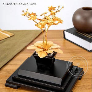 Cây lan mạ vàng 3 cành dát vàng 24k