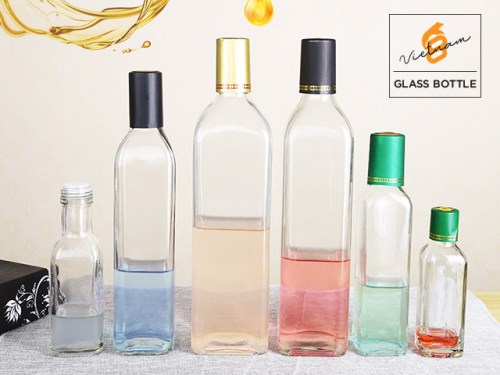 Chai thủy tinh đựng dầu ăn, mước sốt