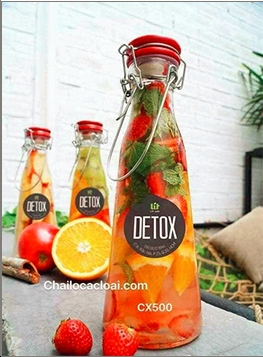 Chai xách nắp gốm