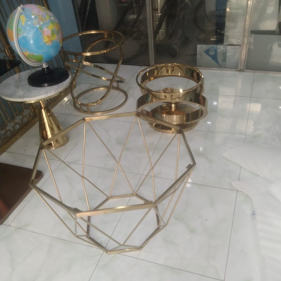 Chân bàn inox mạ vàng