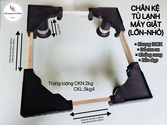 Chân kệ tủ lạnh, máy giặt