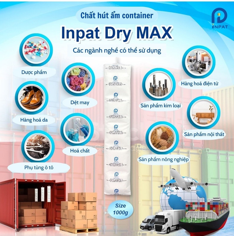 Chất hút ẩm container inpat drymax