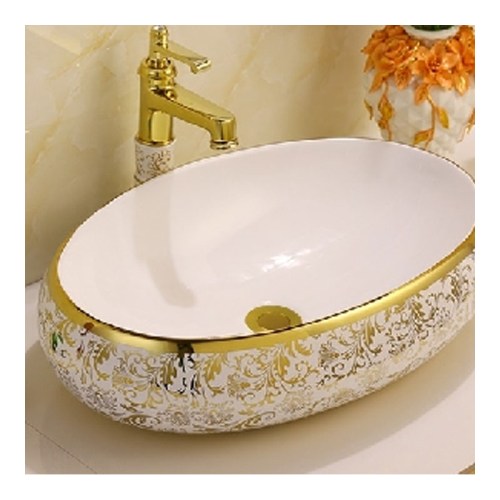 Chậu rửa mặt Lavabo mạ vàng