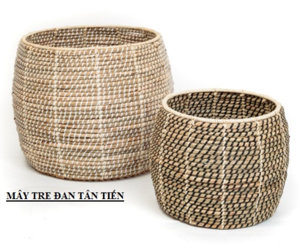 Chậu trồng cây mây tre đan